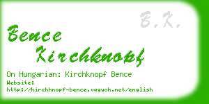 bence kirchknopf business card